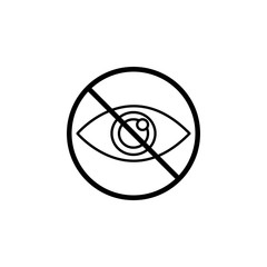 Do not spy line icon, prohibition sign, forbidden don't look, vector graphics, a linear pattern on a white background, eps 10.