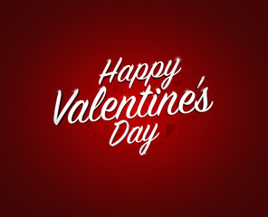 Happy valentine's day words in red background. vector illustrati