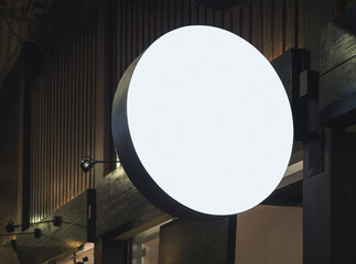 Signboard shop Mock up Logo Circle Display Retail Building