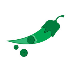 Naklejka premium peas from a pod, vegetables, healthy food, joy, the vector image