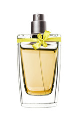 women's perfume in beautiful bottle isolated on white