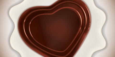 Heart-shaped chocolate candy vector illustration for your design