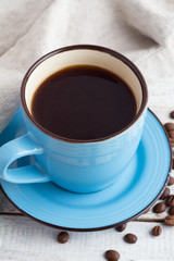 black coffee close-up view from above