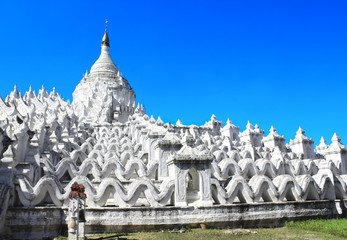 White pagoda of Hsinbyume, Mingun, Myanmar (Burma)