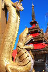 Ancient golden dragon, Mount Popa, Myanmar (Burma)