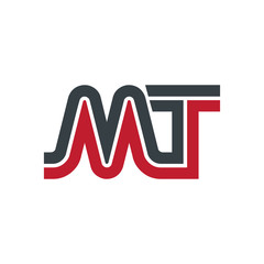 Initial Letter MT Linked Design Logo