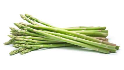 Bundle of green asparagus, paths