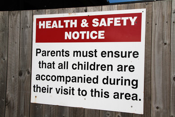 health and safety law in the UK concerning children playing and supervision.