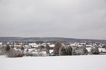 Blick auf Siptenfelde im Winter