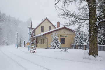 Güntersberge im Winter Bahnhof