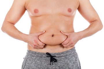 Naklejka premium Young man's weight problems