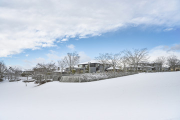 雪の中の住宅街