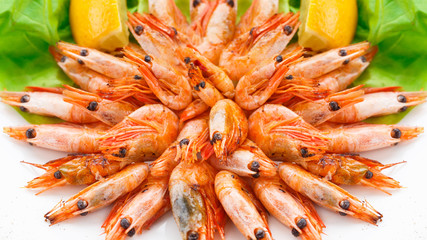 Fried shrimps on a plate