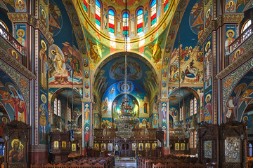 Fototapeta na wymiar Interior of the Panagia Katholiki Cathedral in Limassol, Cyprus