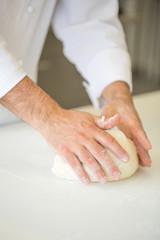 Making handmade bread or pizza