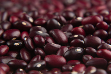Red kidney beans macro background. Healthy protein food.