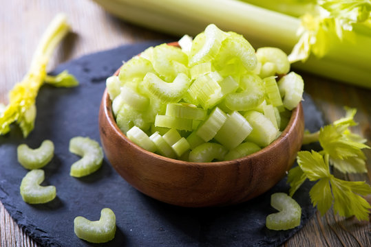 Cellery, fresh salad and cooking ingredient, healthy vegan and v