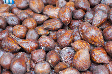 Salacca or zalacca. salacca fruit agricultural product. salacca in the market