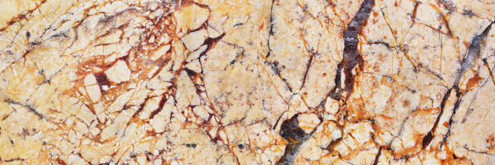 horizontal yellow natural marble texture for pattern and backgro