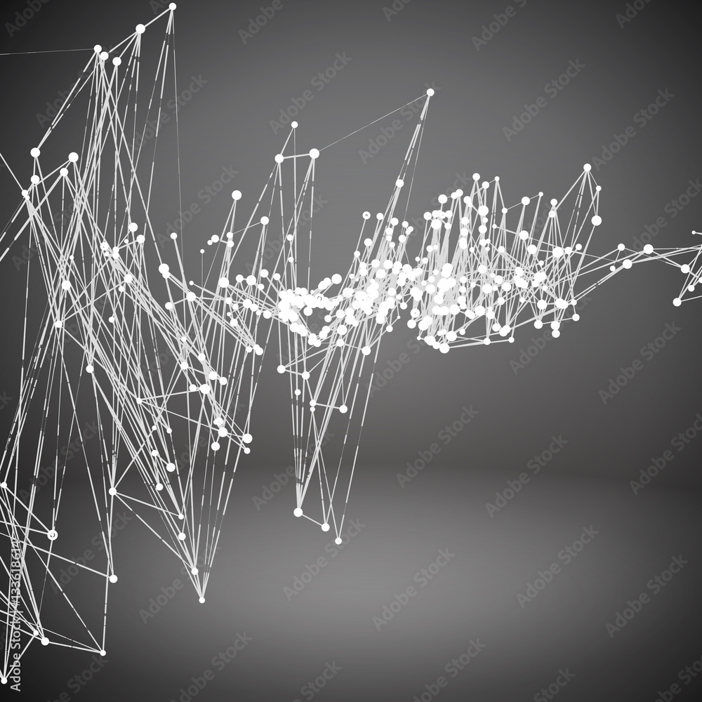 Aufkleber abstract geometric polygonal shape. futuristic technology vector science background. connecting dots