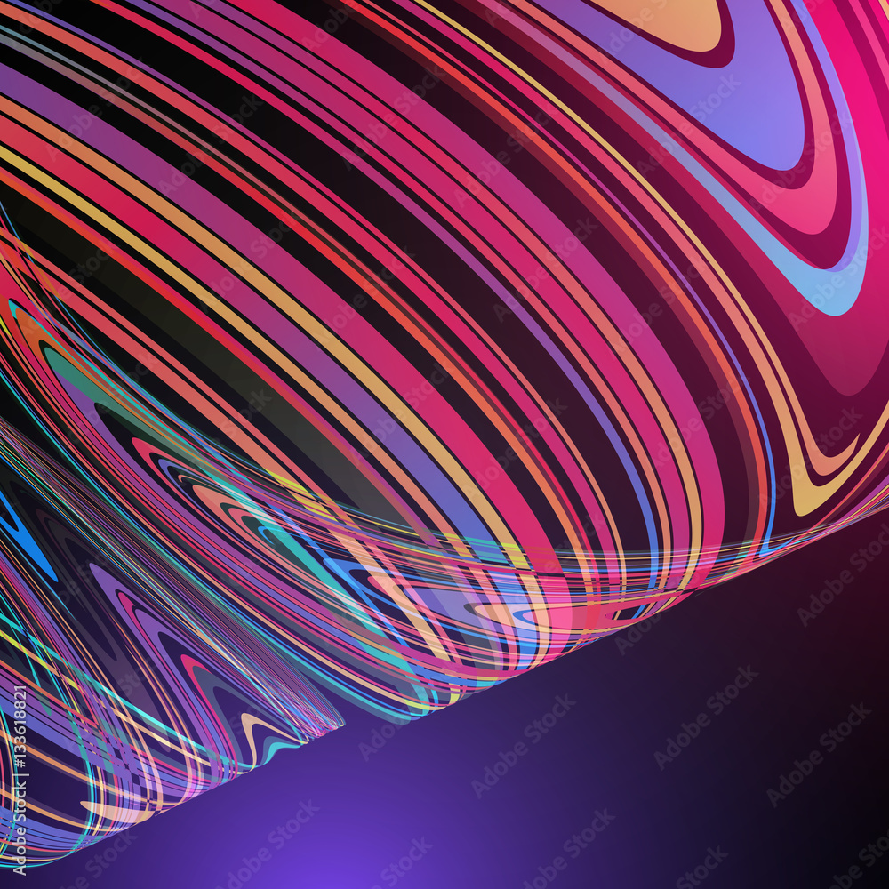 Poster techno geometric vector curve modern science abstract background