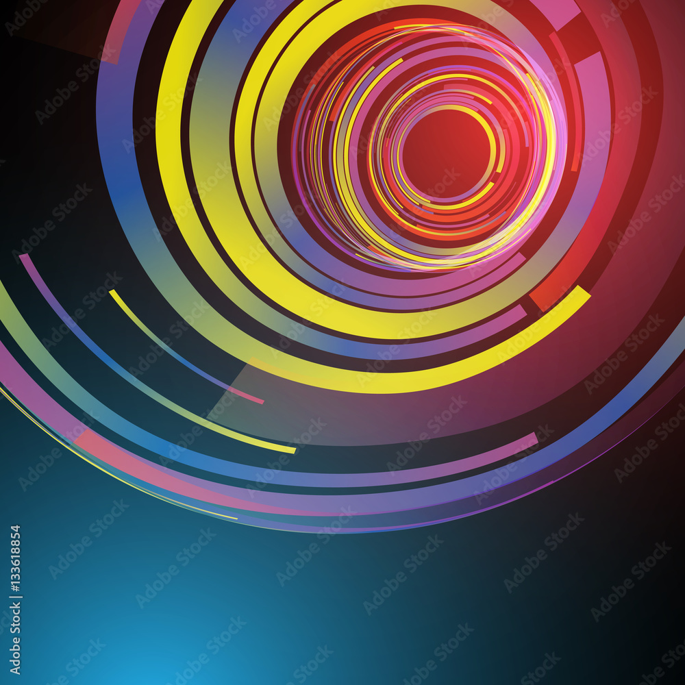 Poster techno geometric vector curve modern science abstract background