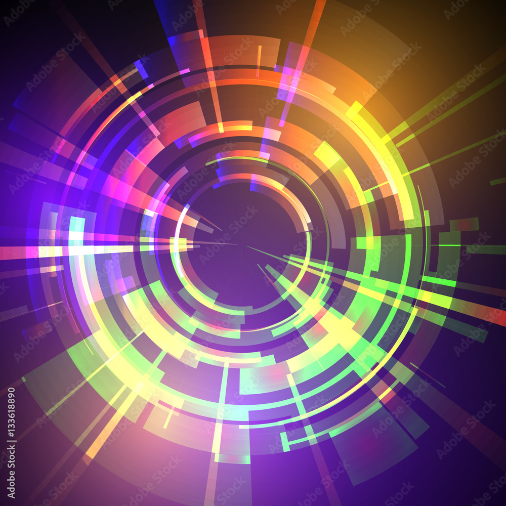 Aufkleber techno geometric vector curve modern science abstract background