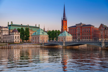 Fototapeta na wymiar Stockholm. Image of Stockholm, Sweden during twilight blue hour.