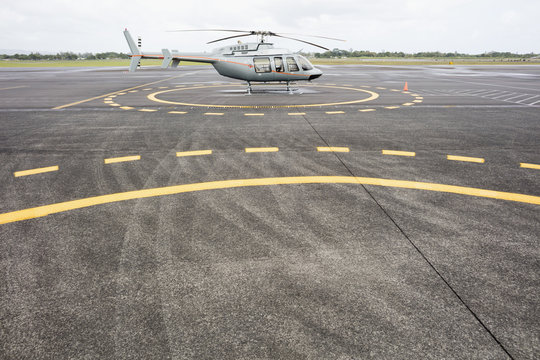 Helicopter on helipad