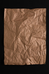old paper sheet isolated on black background