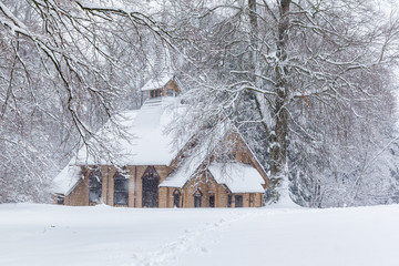 Stabkirche Stiege im Harz Winter