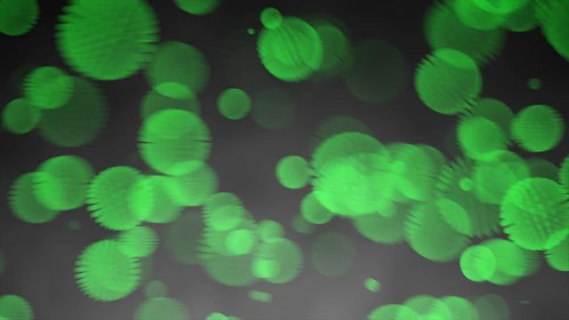 Grüne Viren fliegen durch die Luft Hintergrund