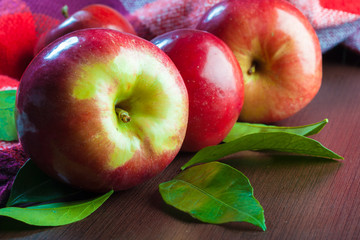 red apples on table close up