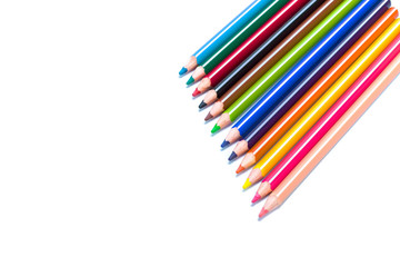 Color pencils isolated on white background