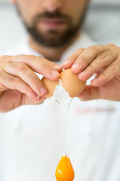 Chef Cracking Egg