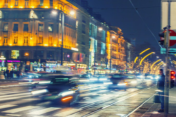 night traffic in vienna 