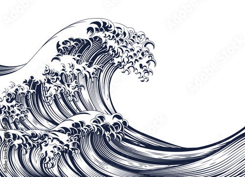 quot great wave vintage style woodcut quot stock image and royalty quot great wave vintage style woodcut quot stock image and royalty