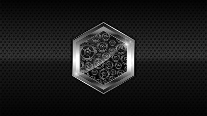 steel plate template layout silver frame darkness design background