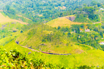 Demodara Loop Spiral Track Train Hill Distant View