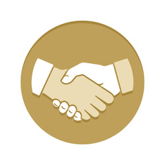 Handshake golden flat icon
