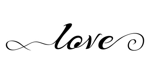 Vector lettering of love 