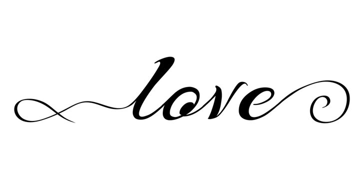 Vector lettering of love 