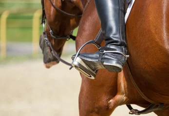 Ingelijste posters Paardrijden Lederen jockeylaars met sporen  © Farmer