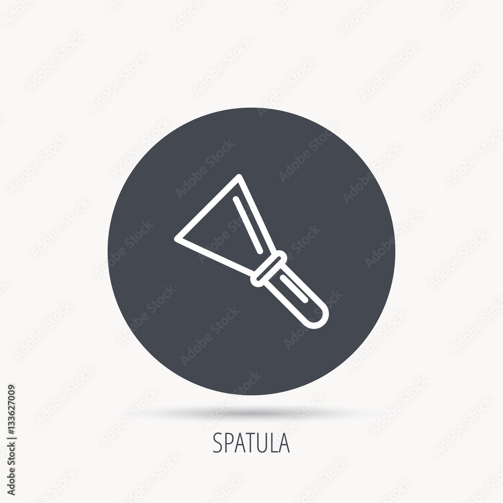 Poster spatula icon. finishing repair tool sign. round web button with flat icon. vector