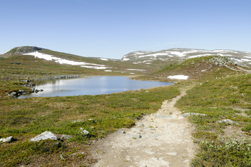 Lapland landscape and hiking path