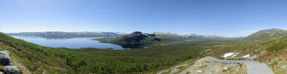 Lapland landscape from the top of Saana Fell, Kilpisjarvi, Lapland, Finland