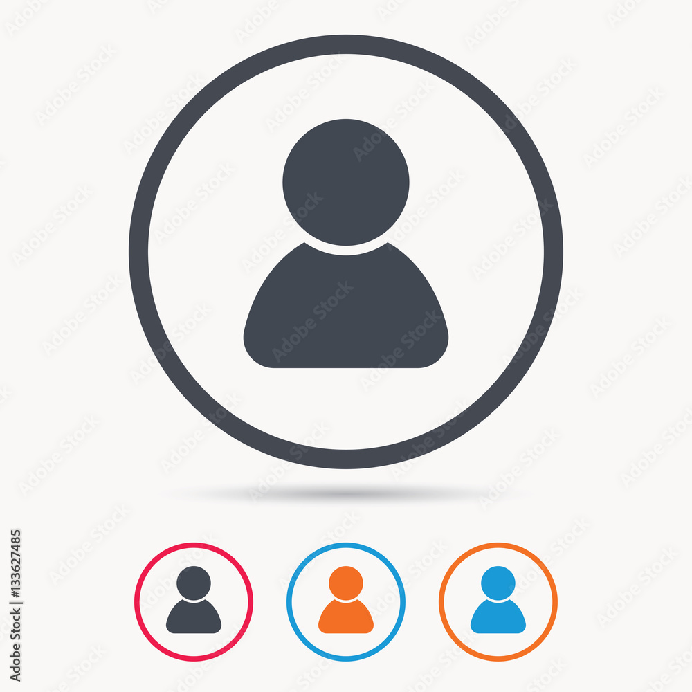 Aufkleber user icon. human person symbol. avatar login sign. colored circle buttons with flat web icon. vector