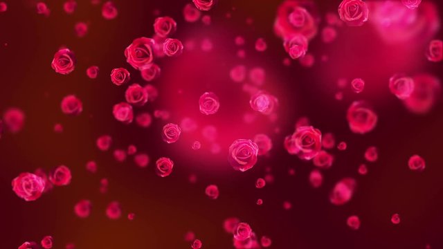 Valentinstag Hintergrund, fliegende Rosen