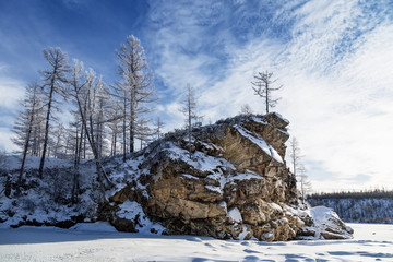 Cliff at the confluence of the rivers