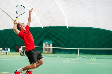 Foto op Canvas Tennis serve by professional tennis player © tadeas